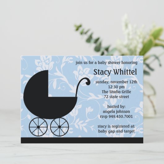 De Uitnodiging van het baby shower (Staand voorkant)