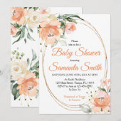 De Uitnodiging van het Baby shower van de Bloemen  (Voorkant / Achterkant)