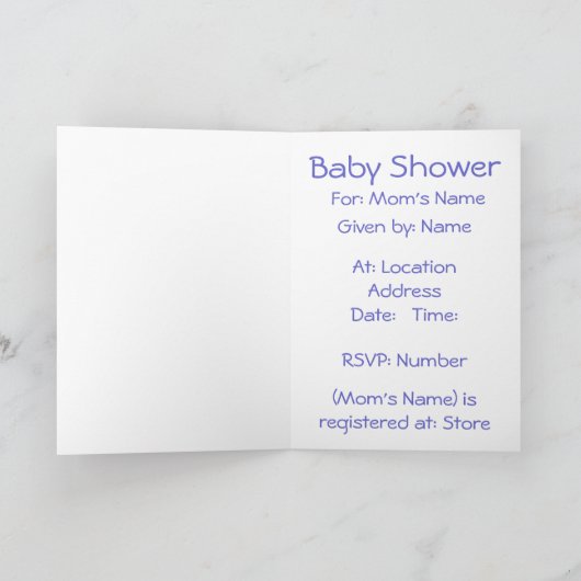 De Uitnodiging van het Baby shower van de Fopspeen (Binnen)