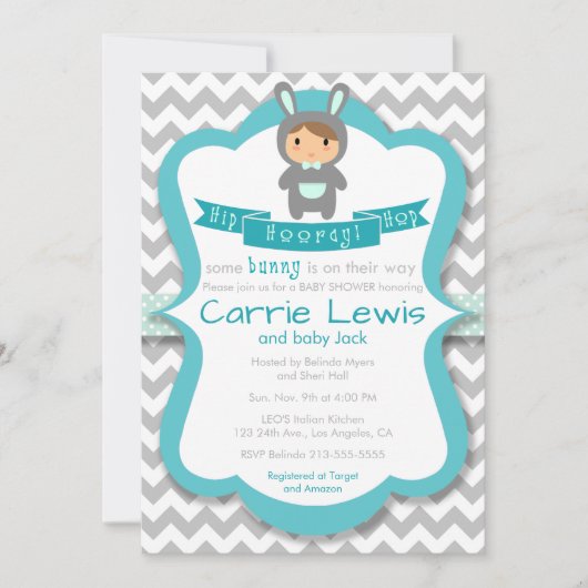 De Uitnodiging van het Baby shower van de Jongen (Voorkant)