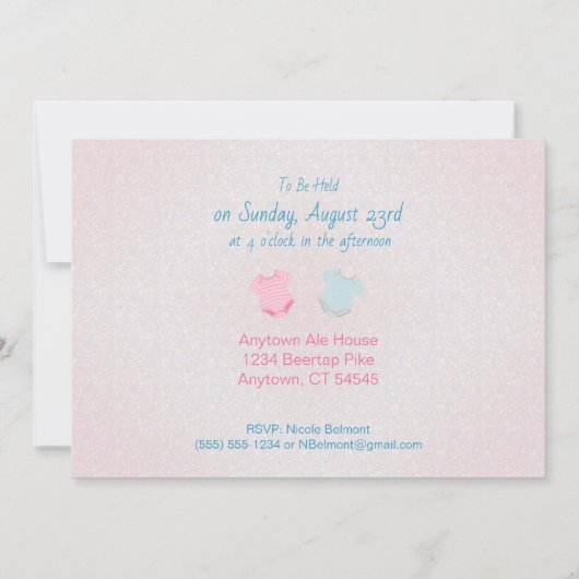 De Uitnodiging van het Baby shower van de Lay-out  (Achterkant)