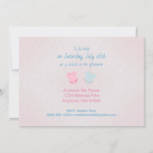 De Uitnodiging van het Baby shower van de Lay-out  (Achterkant)