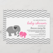 De Uitnodiging van het Baby shower van de olifant (Voorkant / Achterkant)