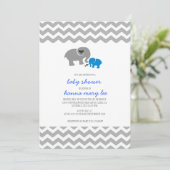 De Uitnodiging van het Baby shower van de olifant (Staand voorkant)