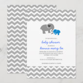 De Uitnodiging van het Baby shower van de olifant (Voorkant / Achterkant)