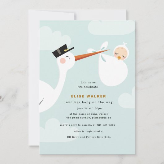 De Uitnodiging van het Baby shower van de opslag m (Voorkant)