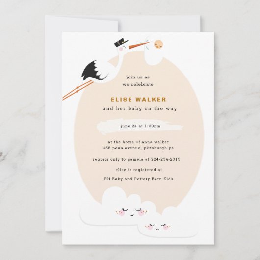 De Uitnodiging van het Baby shower van de opslag m (Voorkant)