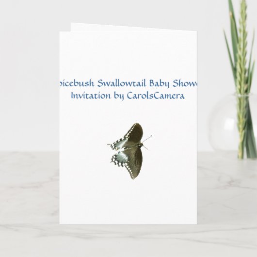 De Uitnodiging van het Baby shower van de vlinder (Achterkant)