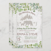 De Uitnodiging van het Baby shower van het beer he (Voorkant / Achterkant)