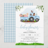 De uitnodiging van het Baby shower van het boerder (Voorkant / Achterkant)