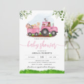 De uitnodiging van het Baby shower van het boerder (Staand voorkant)