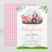 De uitnodiging van het Baby shower van het boerder (Voorkant / Achterkant)