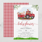 De uitnodiging van het Baby shower van het boerder (Voorkant / Achterkant)