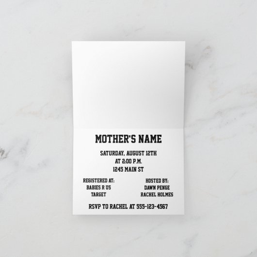 De Uitnodiging van het Baby shower van het honkbal (Binnen)