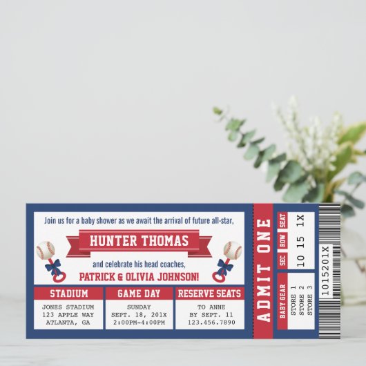 De Uitnodiging van het Baby shower van het kaartje (Staand voorkant)