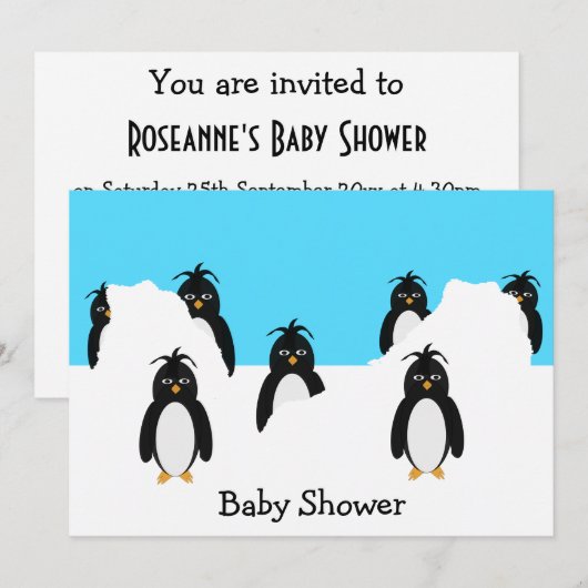 De Uitnodiging van het Baby shower van het Ontwerp (Voorkant / Achterkant)