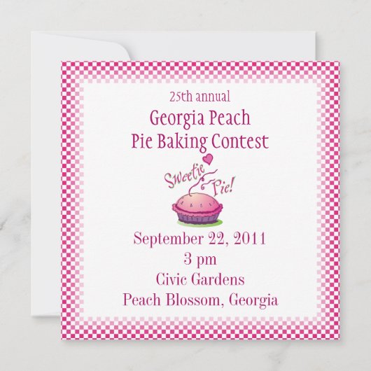 De Uitnodiging van het Baksel van de Pastei van de (Achterkant)