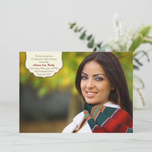 De Uitnodiging van het Etiket van de Foto van (Staand voorkant)