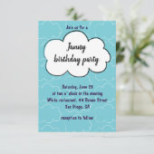 De uitnodiging van het feest met schattige wolken (Staand voorkant)