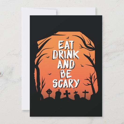 de uitnodiging van het happy Halloween-monster (Achterkant)