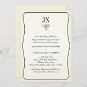 De Uitnodiging van het huwelijk Eenvoudige Zwarte  (Voorkant / Achterkant)