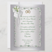 De Uitnodiging van het huwelijk elegant wit groot  (Achterkant)