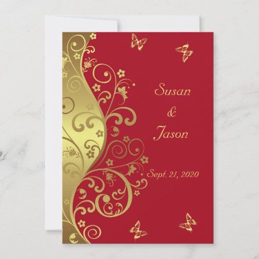 De Uitnodiging van het huwelijk—Gouden Zwemelen & (Voorkant)