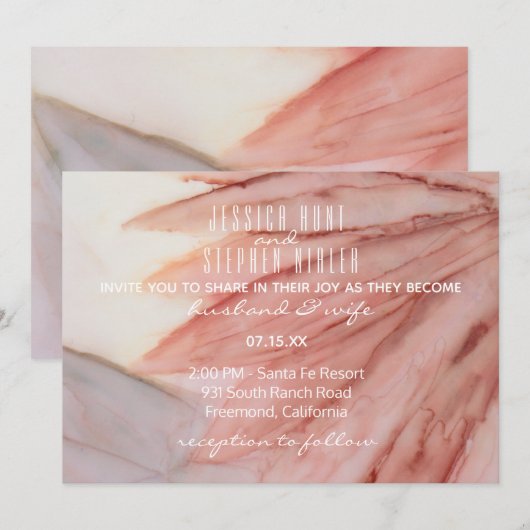 De Uitnodiging van het huwelijk in Roze en Lavende (Voorkant / Achterkant)