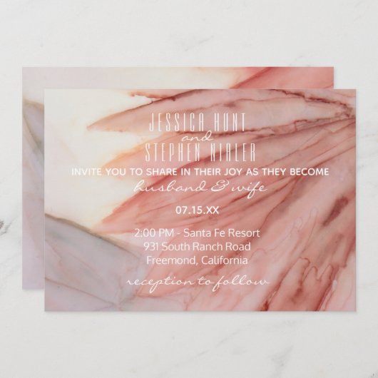 De Uitnodiging van het huwelijk in Roze en Lavende (Voorkant / Achterkant)