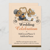 De uitnodiging van het huwelijk met olifantenkunst (Voorkant / Achterkant)