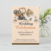 De uitnodiging van het huwelijk met olifantenkunst (Staand voorkant)