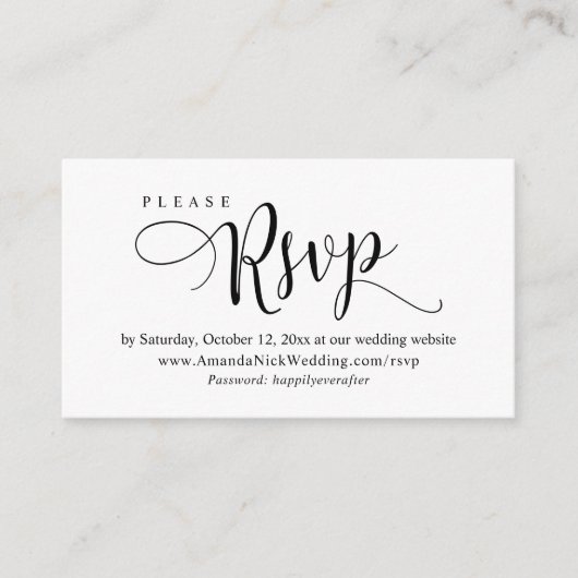 De Uitnodiging van het huwelijk Online RSVP, de Mo Informatiekaartje (Voorkant)