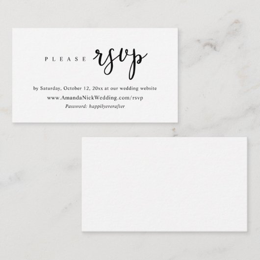 De Uitnodiging van het huwelijk Online RSVP, de Mo Informatiekaartje (Voorkant / Achterkant)