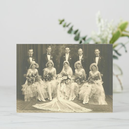 De Uitnodiging van het huwelijk van 1920    PhotoE (Staand voorkant)