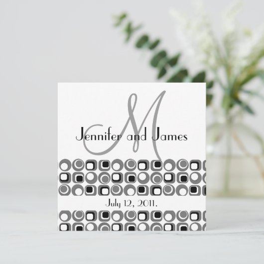 De Uitnodiging van het Huwelijk van het Monogram (Staand voorkant)