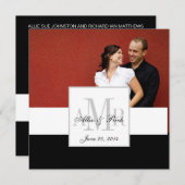 De Uitnodiging van het Huwelijk van het Monogram (Voorkant / Achterkant)