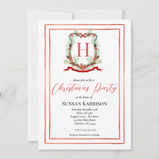 De uitnodiging van het Kerstmisfeest, Monogram Ker (Voorkant)