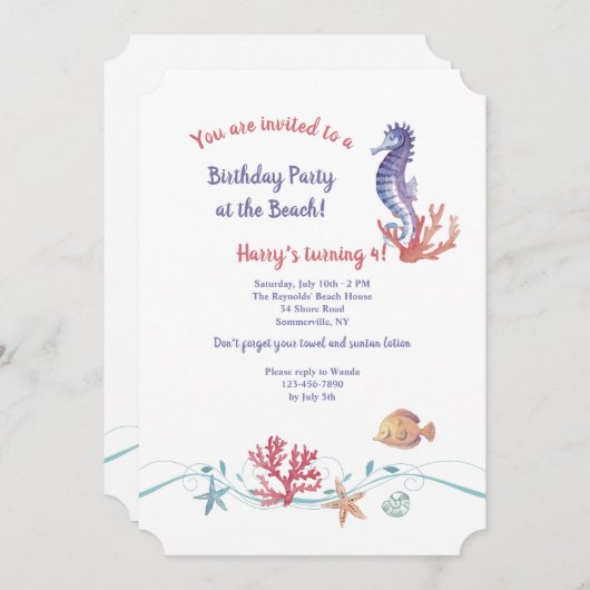 De Uitnodiging van het Leven van het zee (Voorkant / Achterkant)