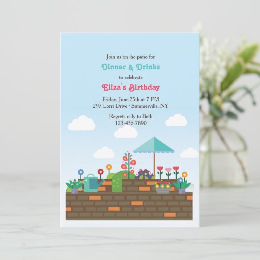 De Uitnodiging van het Terras van de tuin (Staand voorkant)