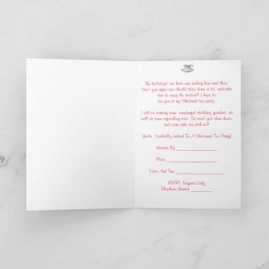 De uitnodiging van het Theekransje van de vakantie (Binnen)