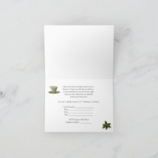 De Uitnodiging van het Theekransje van Kerstmis (Binnen)