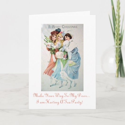 De Uitnodiging van het Theekransje van Kerstmis (Voorkant)