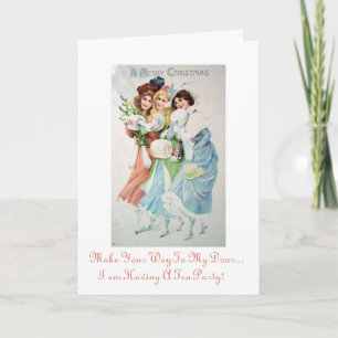 De Uitnodiging van het Theekransje van Kerstmis