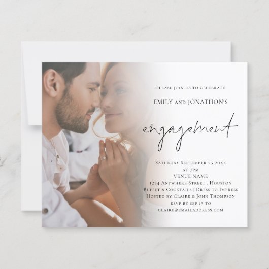 De Uitnodiging van het Verloving van de Foto QR va (Voorkant)