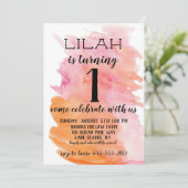 De uitnodiging van het waterverf Roze Meisje van d (Staand voorkant)