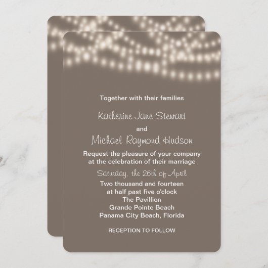 De Uitnodiging van het Weddenschap van het Koord v (Voorkant / Achterkant)