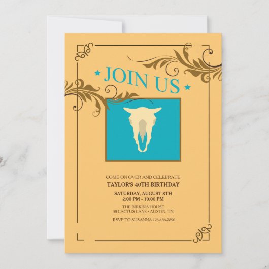 De Uitnodiging van het western-Thema van de (Voorkant)