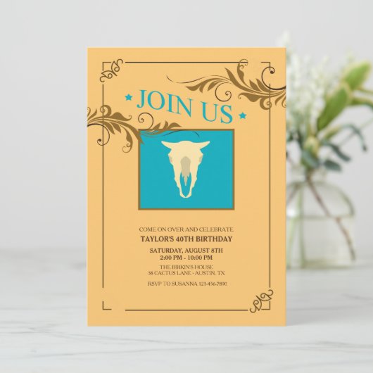 De Uitnodiging van het western-Thema van de (Staand voorkant)