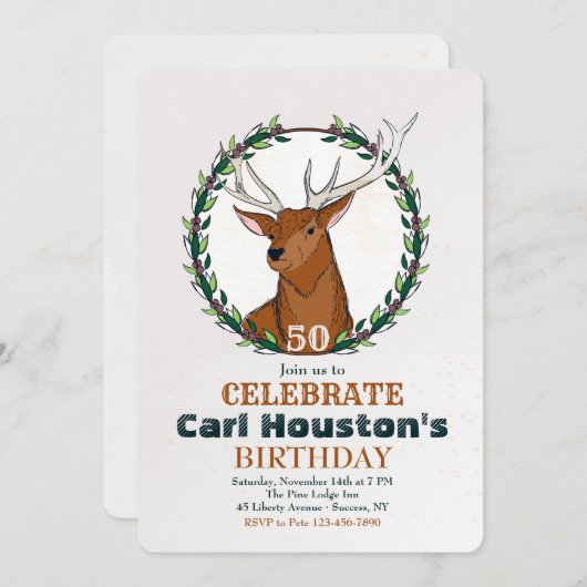 De uitnodiging van Hunter om de dag van de geboort (Voorkant / Achterkant)