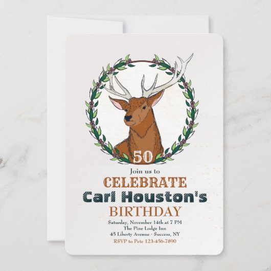 De uitnodiging van Hunter om de dag van de geboort (Voorkant)